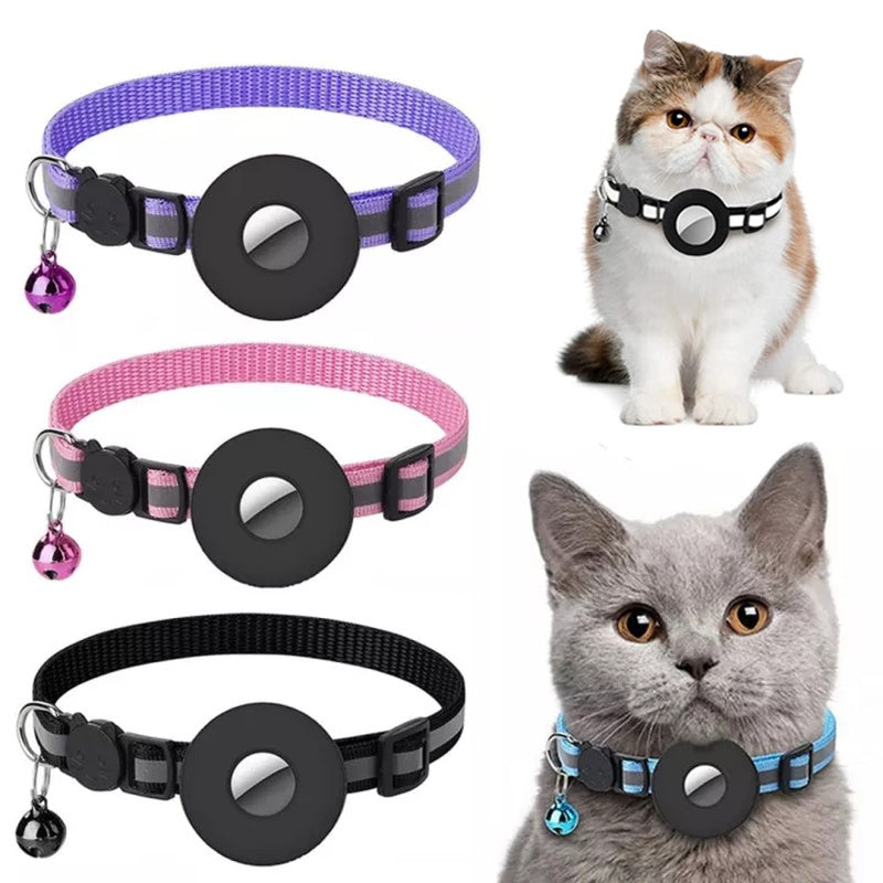 ORTUNGSGERÄT für Katzen: Reflektierendes Halsband mit wasserdichter Halterung für AirTag