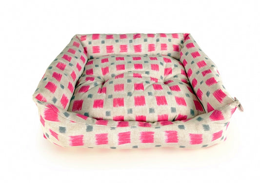 CARBONE Hundebett Domino, 65 x 80 cm - Quadrate-rot