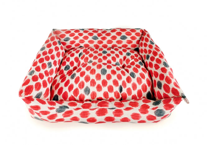 CARBONE Hundebett Domino, 65 x 80 cm - Punkte-rot